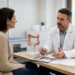Paziente durante una visita gastroenterologica per la diagnosi e il trattamento della malattia di Crohn.