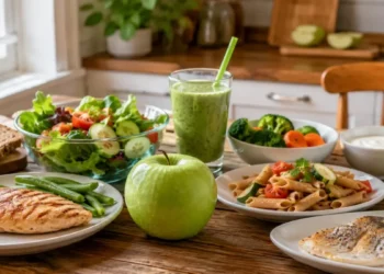 Dieta della mela verde con mela fresca e alimenti di un menu settimanale equilibrato per dimagrire.