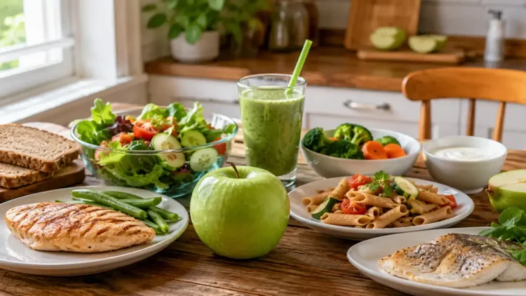 Dieta della mela verde con mela fresca e alimenti di un menu settimanale equilibrato per dimagrire.