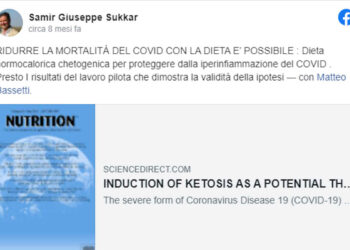 Dieta chetogenira normocalorica contro iperinfiammazione Covid