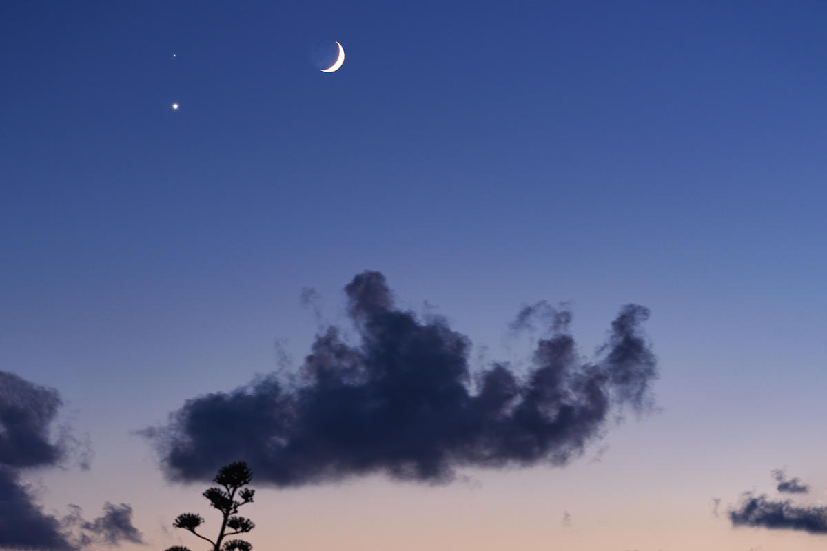 Congiunzione tra Luna e Venere dal parco di Costa di Carro