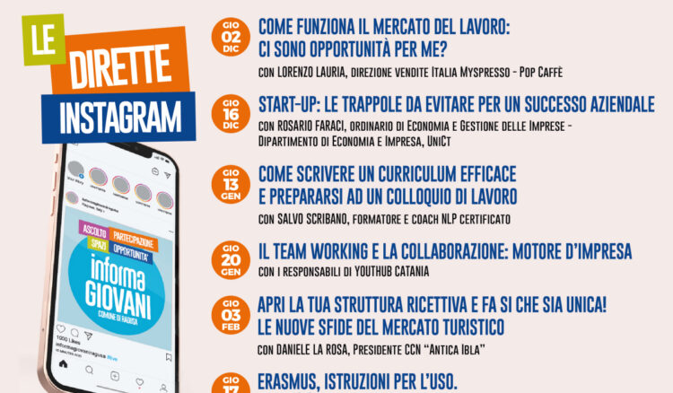 Formazione e lavoro: dirette social su Instagram