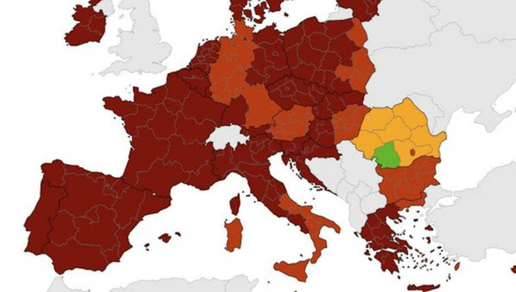 Covid, Italia rossa e rosso scuro in mappa Ecdc