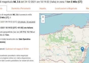 Forte terremoto a Catania: epicentro a Milo