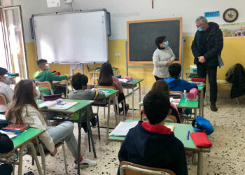 Il sindaco Cassì stamane in visita al Plesso Stesicoro