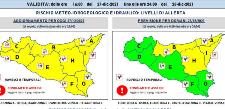 Meteo, allerta gialla in Sicilia da stasera: anche a Ragusa