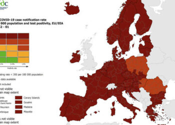 Covid mappa Ecdc: Italia in rosso scuro