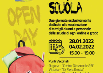 Due giornate in open day per la vaccinazione dedicata al mondo scolastico: 8 gennaio e 4 febbraio 2022