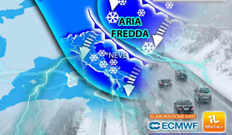 Freddo, pioggia e neve a bassa quota: maltempo fino a martedì 11 gennaio