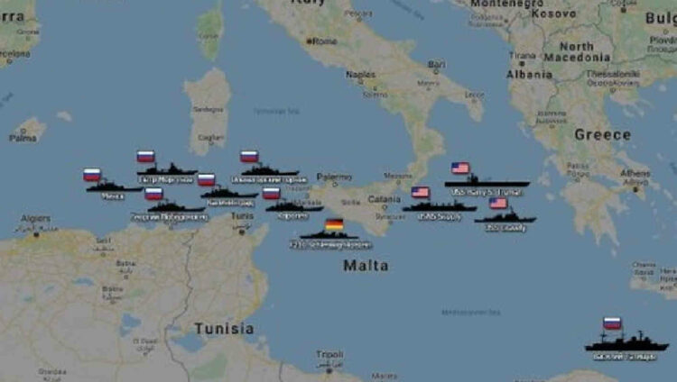 La flotta russa davanti alla Sicilia: gli aerei Nato sopra spiano le navi