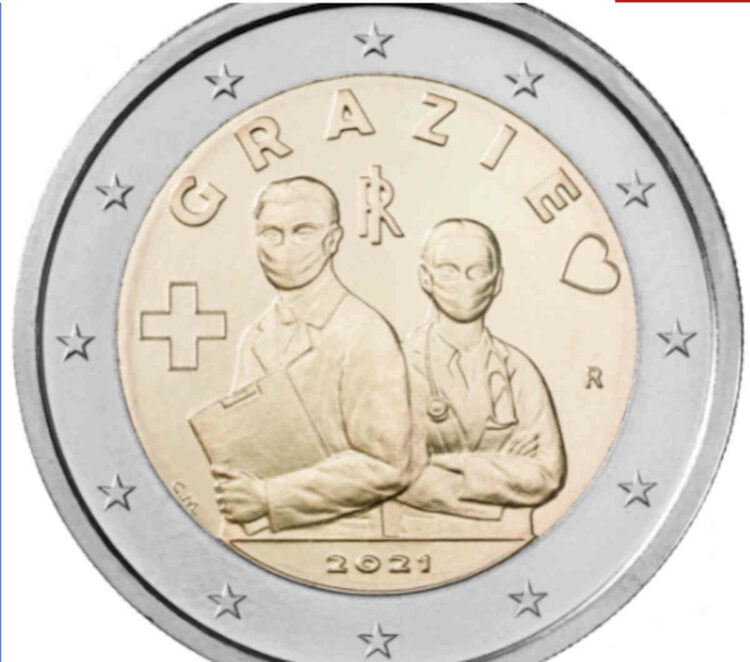 Moneta da 2 euro per dire Grazie a medici e infermieri