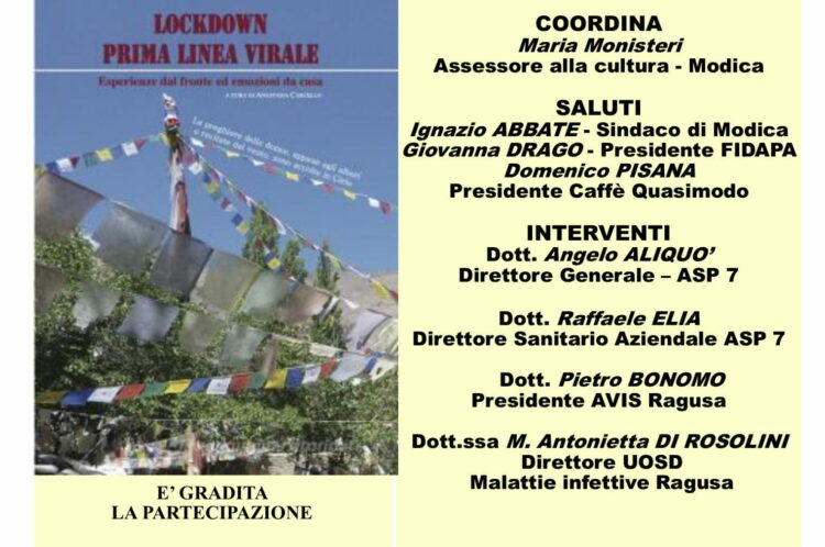 Modica. Libro sul coronavirus nel sabato letterario del Caffè Quasimodo