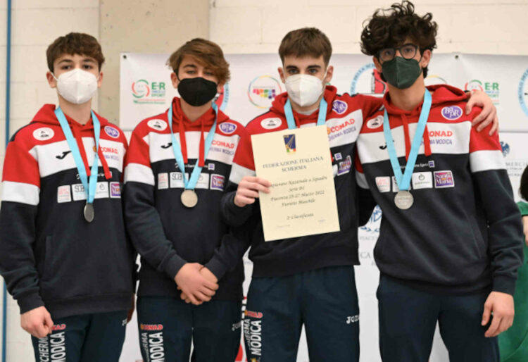 Conad Scherma Modica, medaglia d'argento per la squadra di fioretto maschile in Serie A2