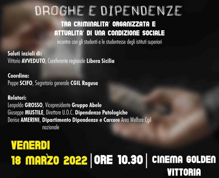 Droghe e dipendenze: incontro a Vittoria