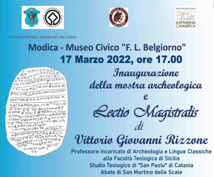 Evento di primavera al Museo di Modica, una mostra di rara iscrizione cristiana