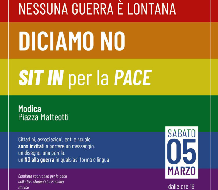 Guerra Ucraina: sit-in per la pace domani a Modica