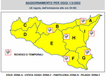 Maltempo, allerta meteo gialla in Sicilia, pioggia e neve