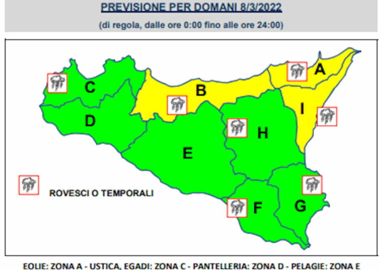 Meteo, allerta maltempo in Sicilia: pioggia e freddo