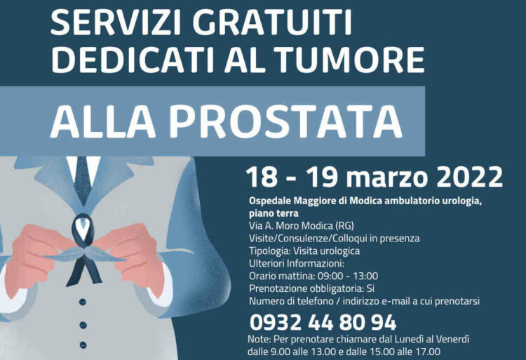 Tumore alla prostata, servizi gratuiti il 18 e 19 marzo a Ragusa e Modica