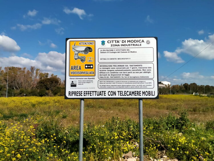 Videosorveglianza attiva nella zona Asi di Modica contro abbandono rifiuti