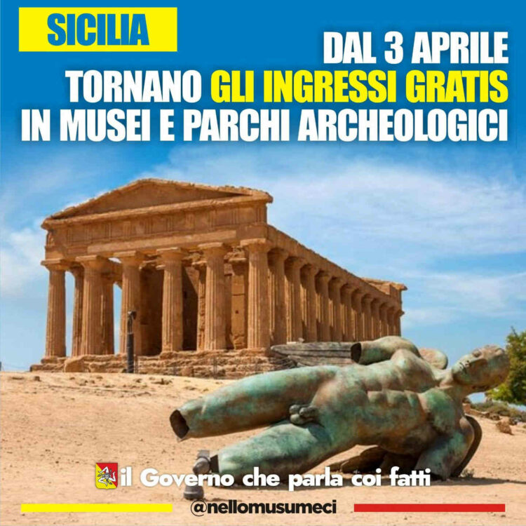 Sicilia, ingressi gratis in musei e parchi archeologici: il 3 aprile