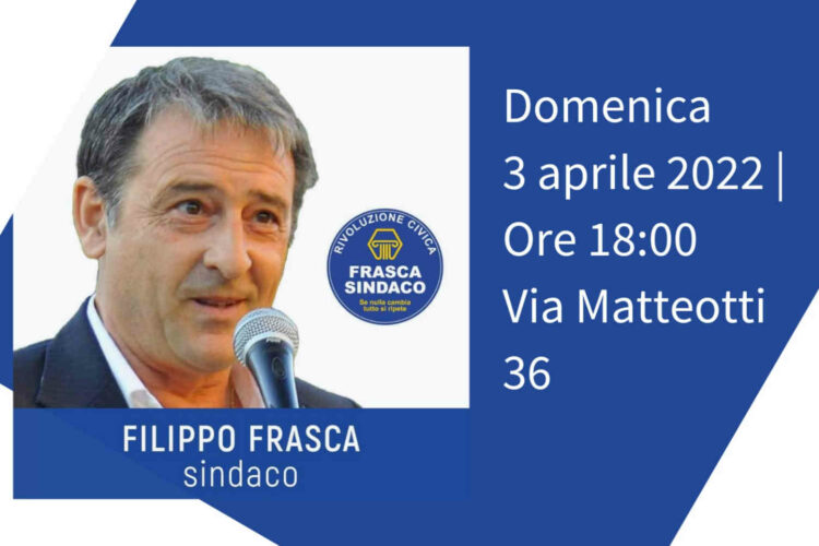 Santa Croce Camerina, il candidato sindaco Filippo Frasca inaugura comitato elettorale