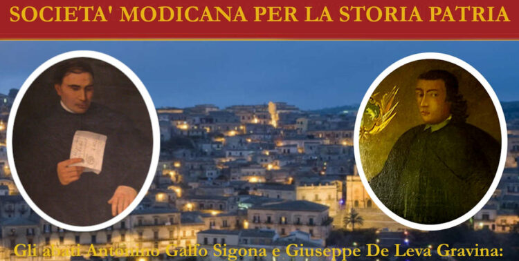 La Società Modicana per la Storia Patria con gli abati Antonino Galfo Sigona e Giuseppe De Leva Gravina