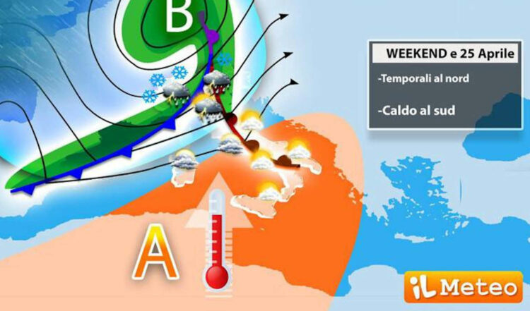 Meteo ponte del 25 aprile, temporali al nord e caldo al sud: le previsioni