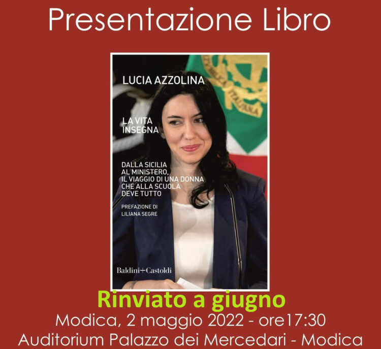 Modica, presentazione libro Lucia Azzolina rinviata a giugno