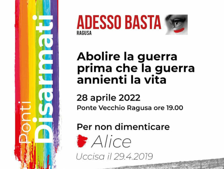 Ragusa Adessobasta contro la guerra e nel ricordo delle donne vittime di femminicidio