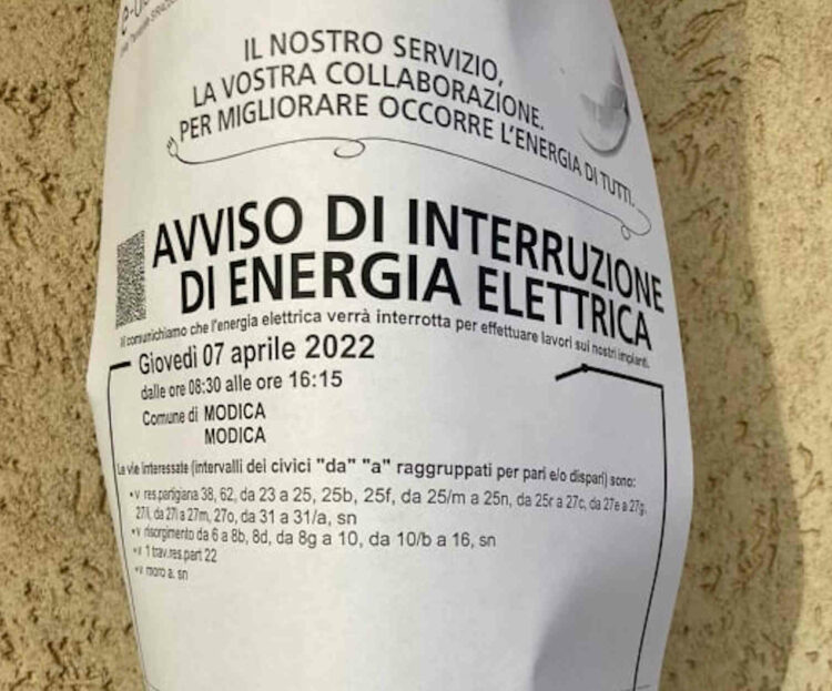 Rinviata l'interruzione dell'energia elettrica in via Resistenza Partigiana
