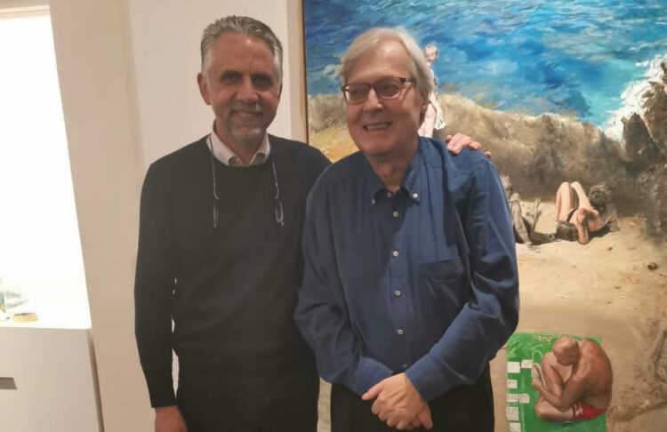 Vittorio Sgarbi in visita alla mostra “Le cento Sicilie”