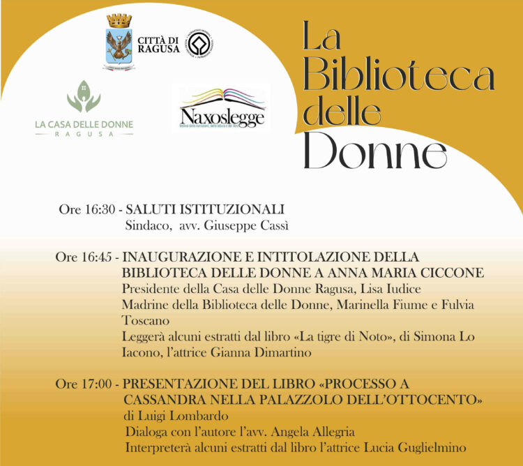 A Ragusa sarà inaugurata la Biblioteca delle donne