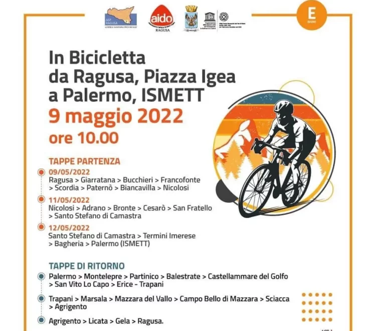 Ragusa, Cammino in bici per donazione organi