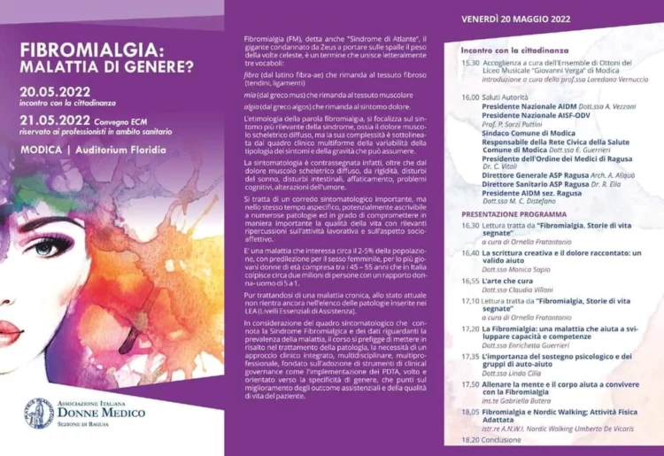 Salute: a Modica due giorni sulla fibromialgia