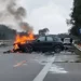 Incidente stradale, auto sbanda e va a fuoco