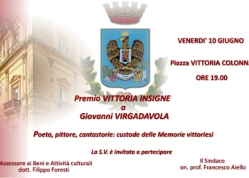 Vittoria, onorificenza al poeta Giovanni Virgadavola