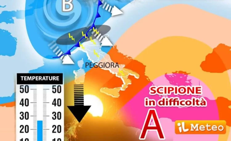Meteo, caldo in pausa: temperature in calo e temporali