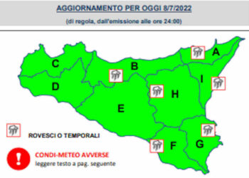 Meteo Sicilia, piogge sparse e vento forte