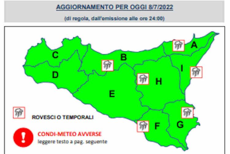 Meteo Sicilia, piogge sparse e vento forte
