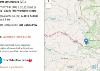 Terremoto Sicilia, 2 scosse a distanza di pochi secondi nel Catanese