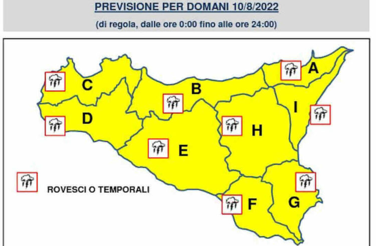 Maltempo, allerta gialla in Sicilia