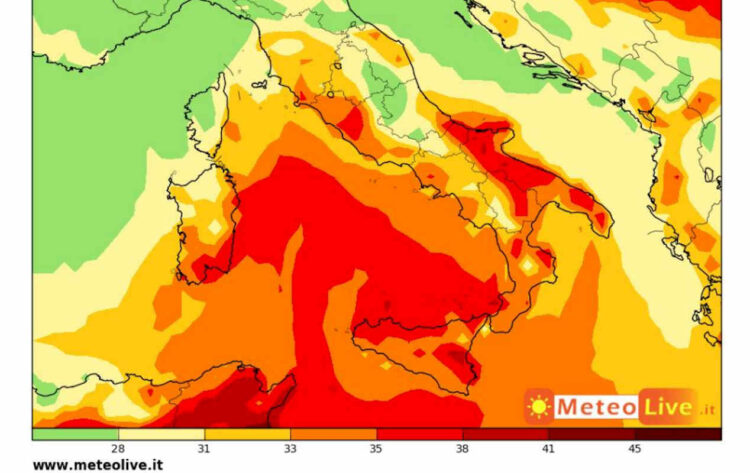 Temperature estremo e caldo con temperature fino a 40 gradi sono previste in Sicilia tra mercoledì 17 agosto e giovedì 18 agosto.