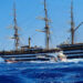 La nave Amerigo Vespucci nel mare di Ragusa