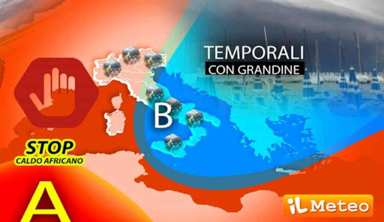 Stop al caldo africano, temporali con grandine fino a Ferragosto