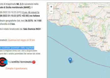 Terremoto nella costa di Ragusa