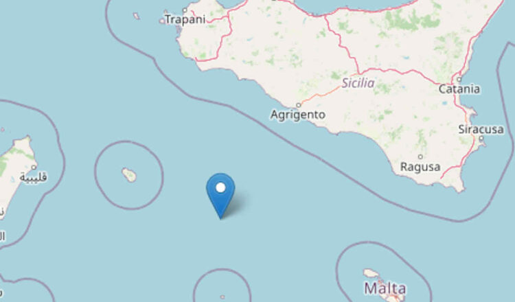 Terremoto di magnitudo 3.2 nel Canale di Sicilia