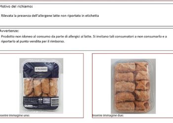 Cannoli vuoti Lidl richiamati dal Ministero della Salute