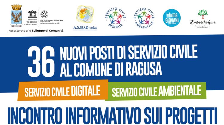 Comune di Ragusa selezione 36 volontari: bando in scadenza il 30 settembre