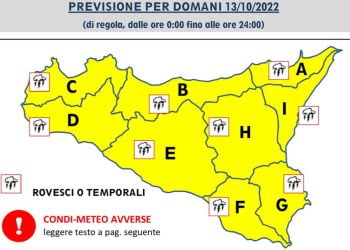 Maltempo, nuova allerta meteo in Sicilia